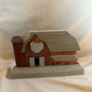 Rustic Red and Gray Barn Display Shelf